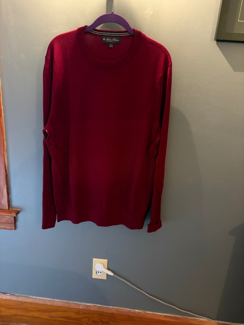 Brooks Brothers Men's Crewneck Sweater - Deep Wine
